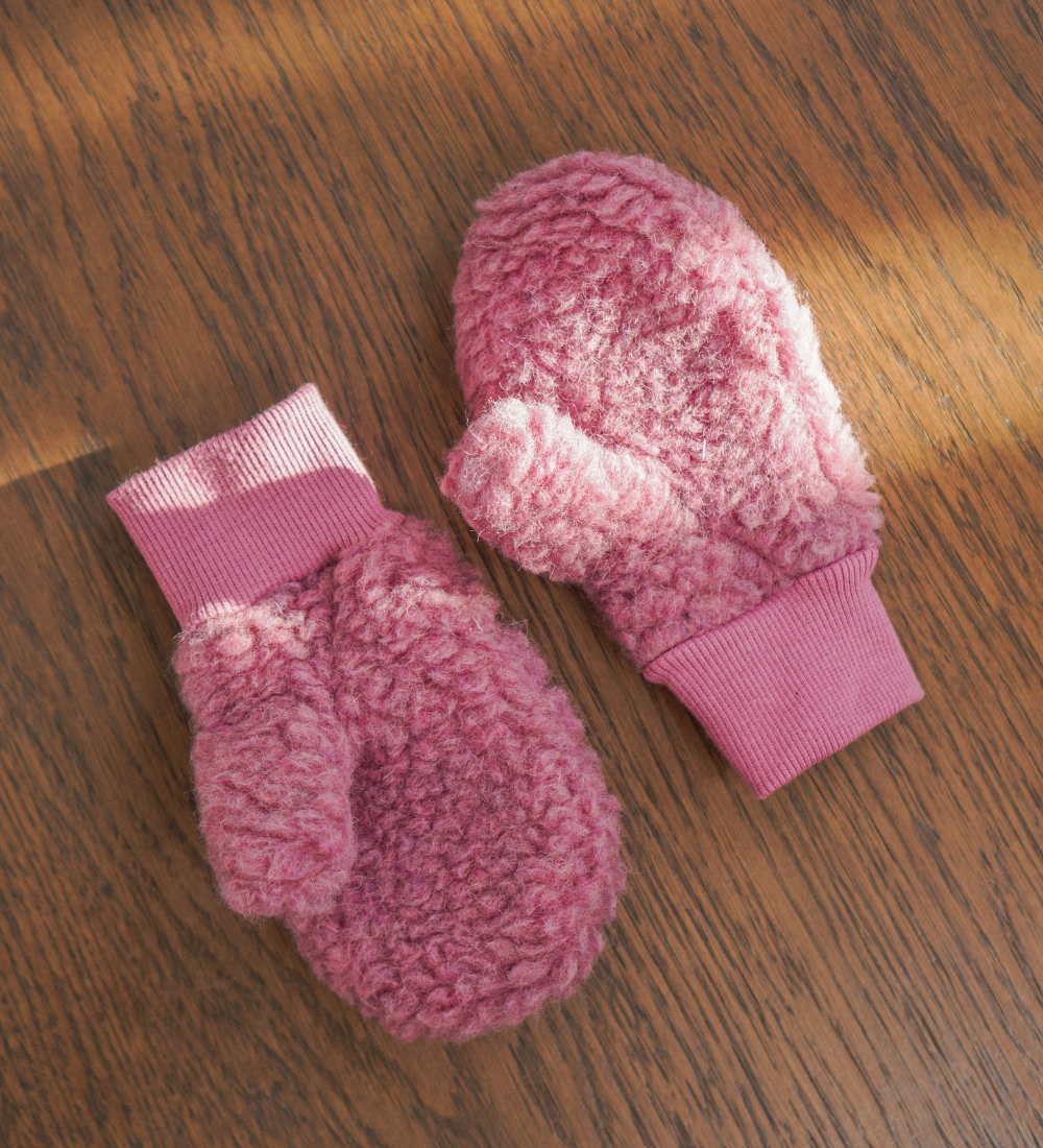 SNO Rękawiczki dziecięce z 100% wełny merino - palony róż