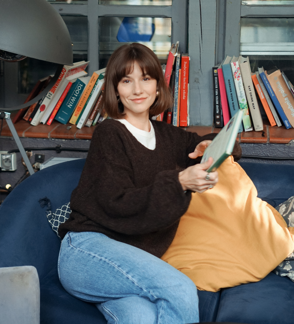 GEMMA Lekki sweter z wełną i moherem - czekolada