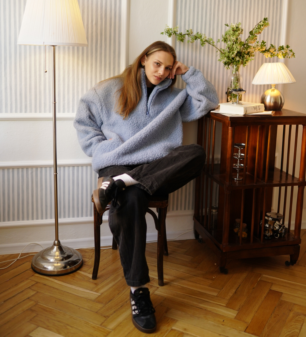 MYRRA Merino wool sherpa fleece - icy