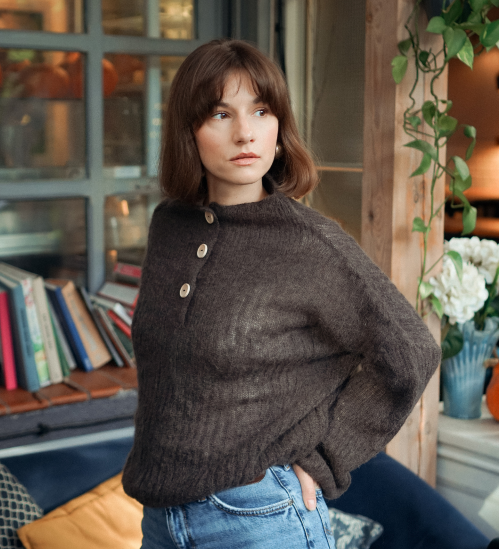 ISOLDE Lekki sweterek z wełny alpaki