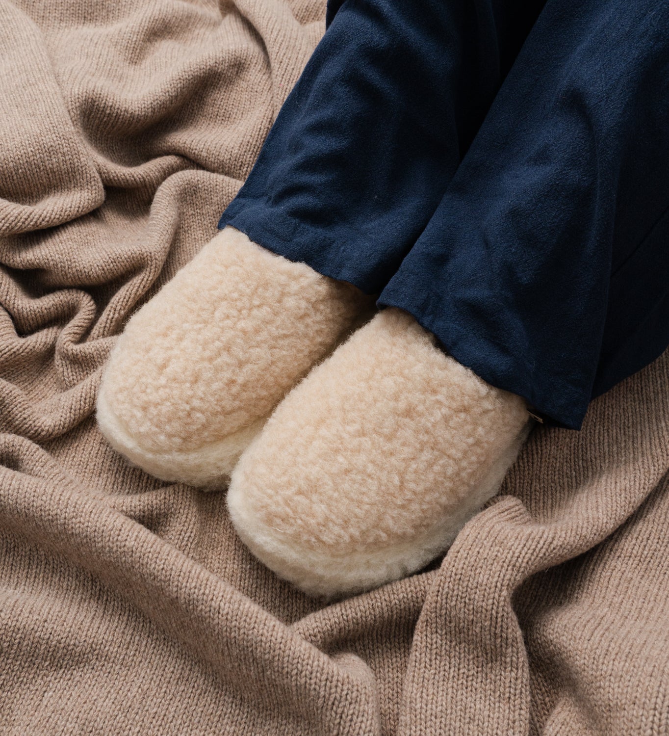 ALMA wool slippers - beige