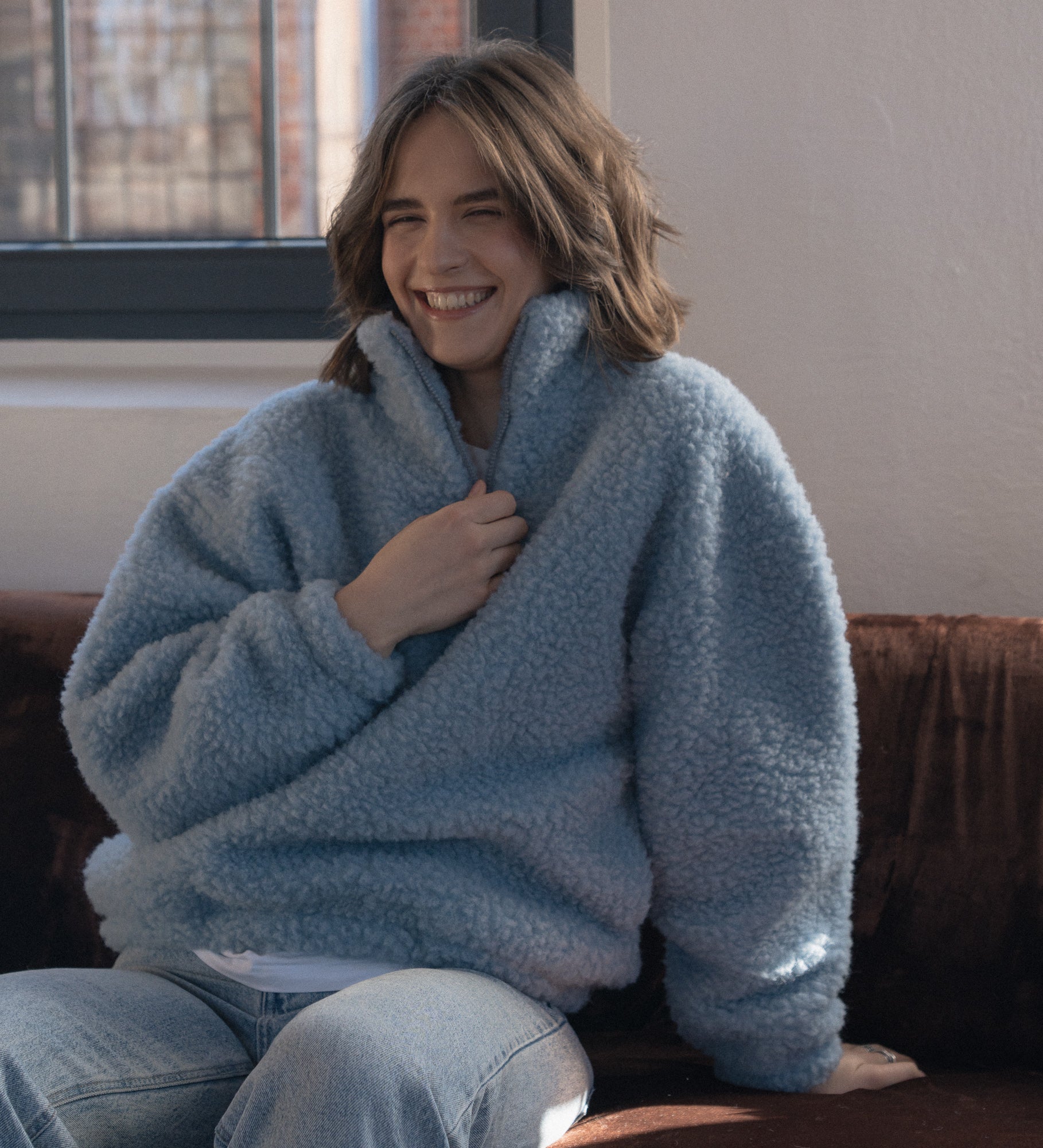 MYRRA Polar sherpa z wełny merino - lodowy