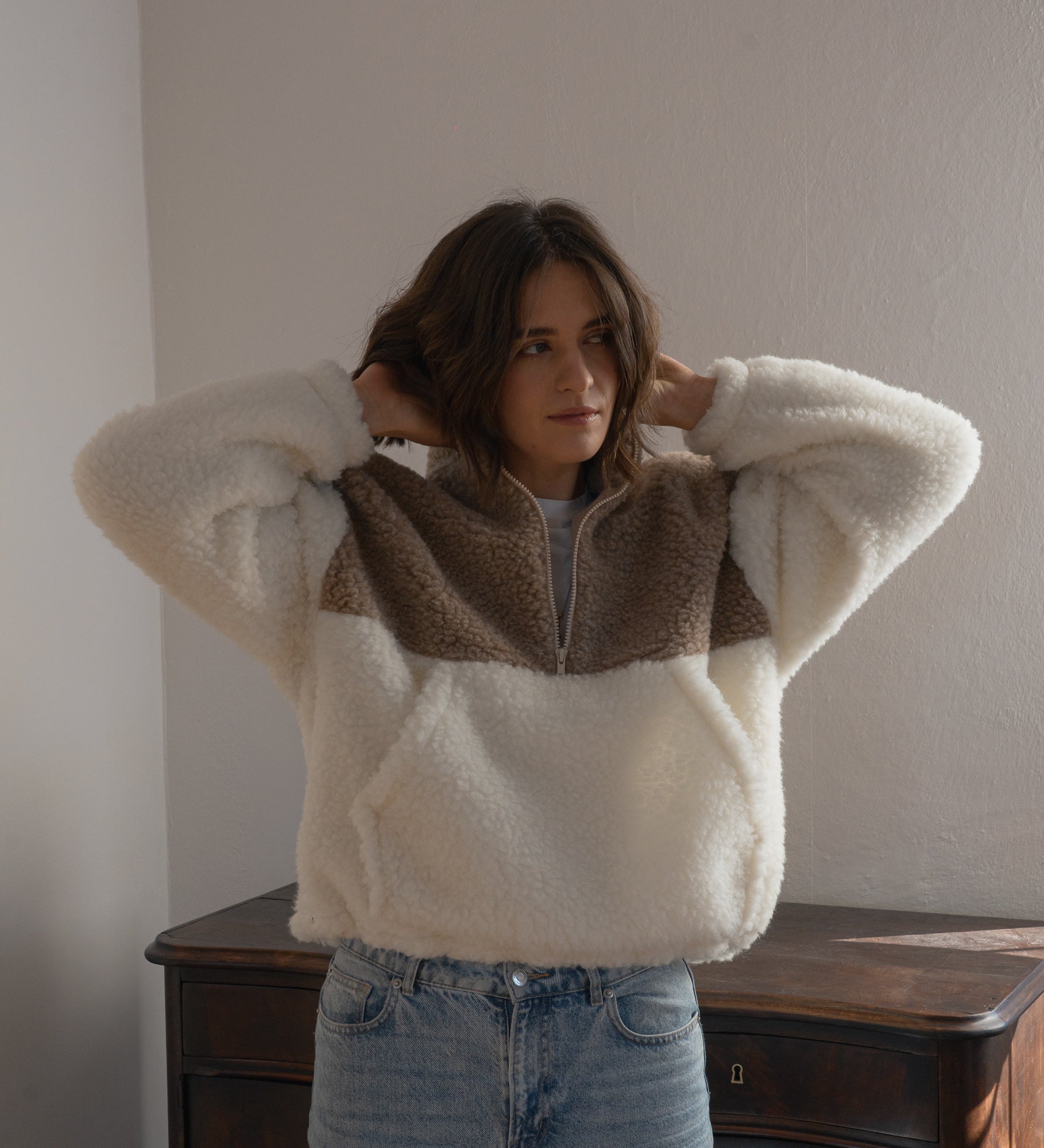 ESME Dwukolorowy polar z wełny merino