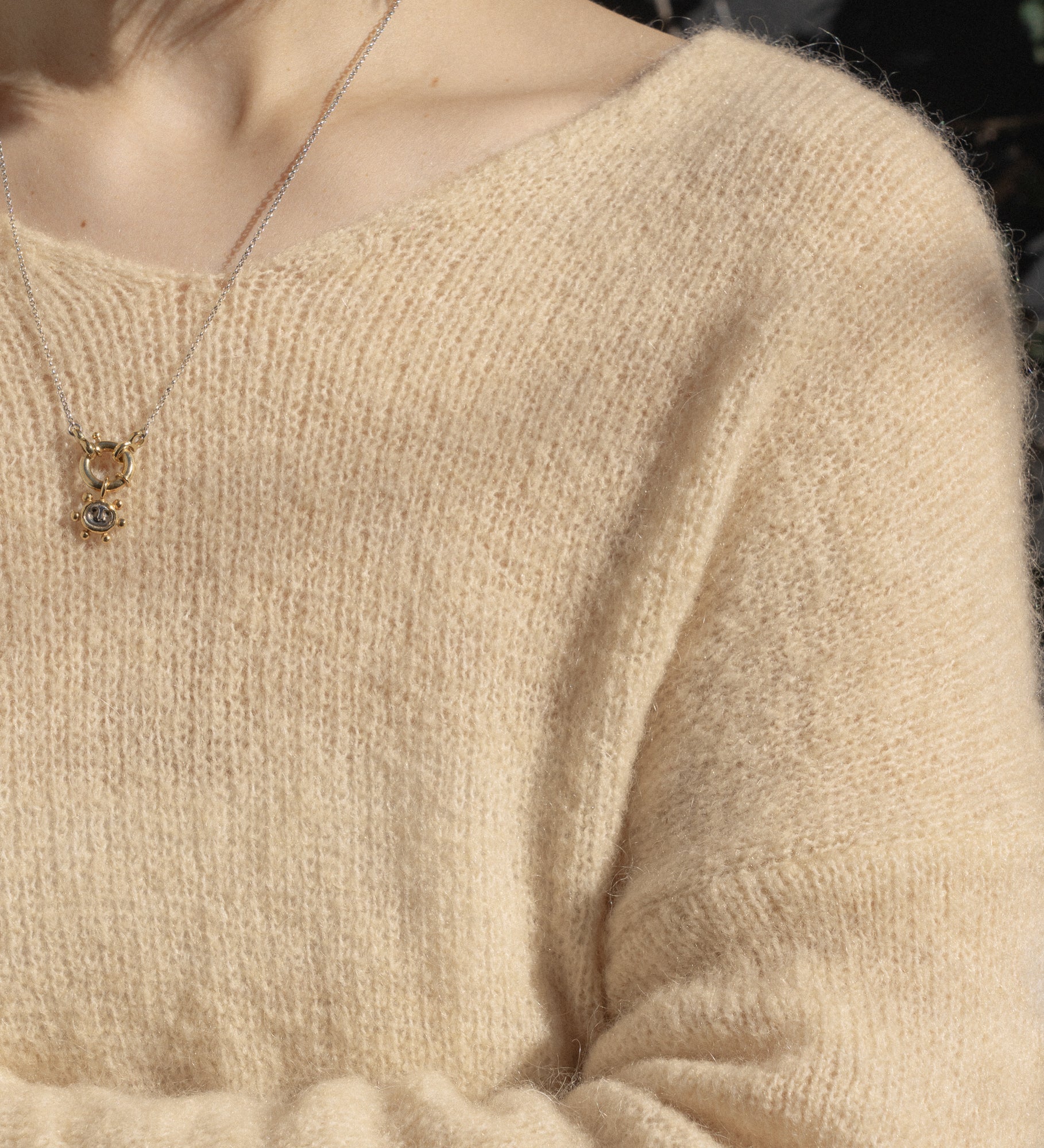 GEMMA Lightweight wool & mohair jumper - straw