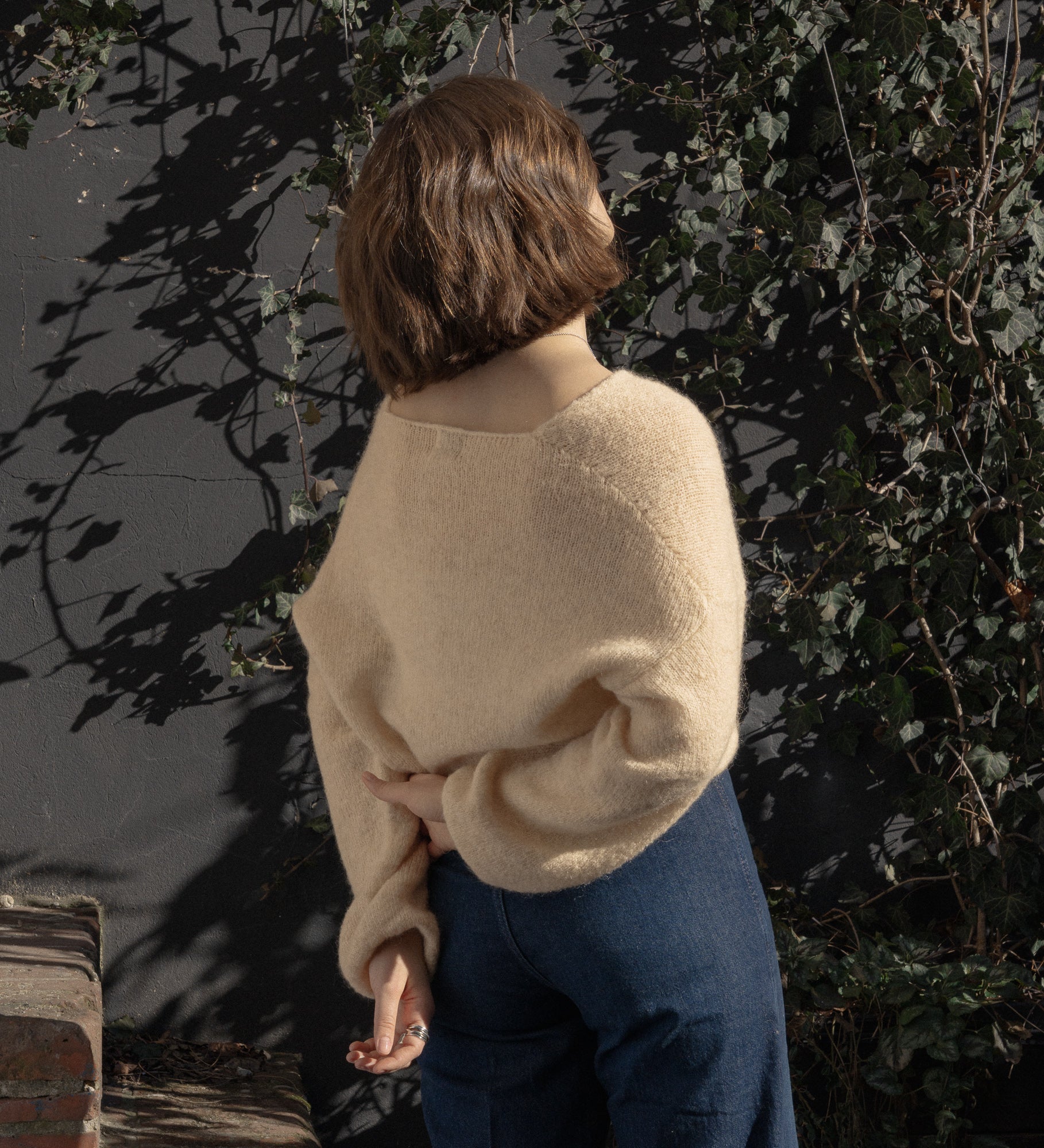 GEMMA Lightweight wool & mohair jumper - straw