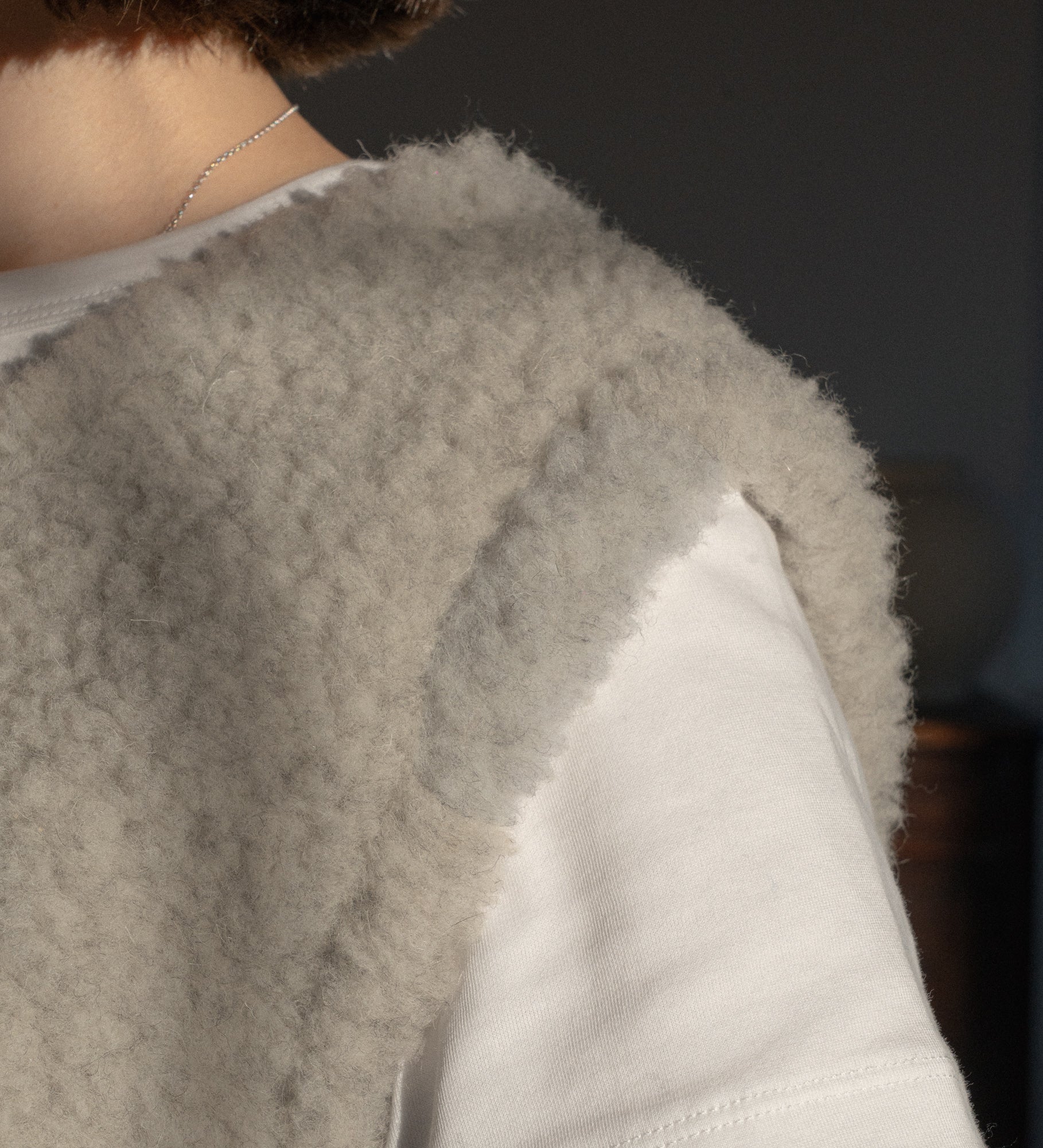 RUNA merino wool pullover gilet - grey