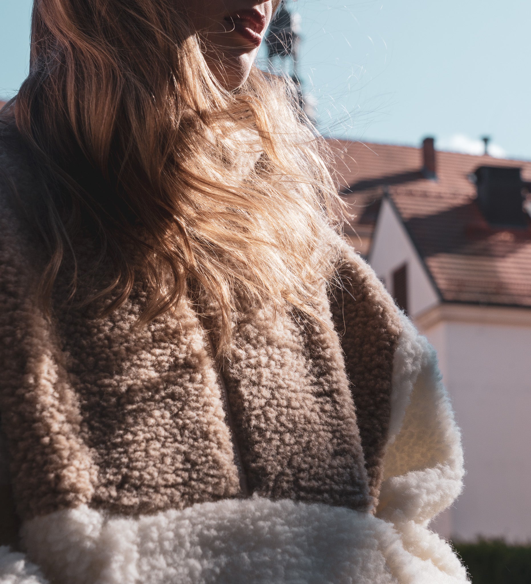 ESME Dwukolorowy polar z wełny merino