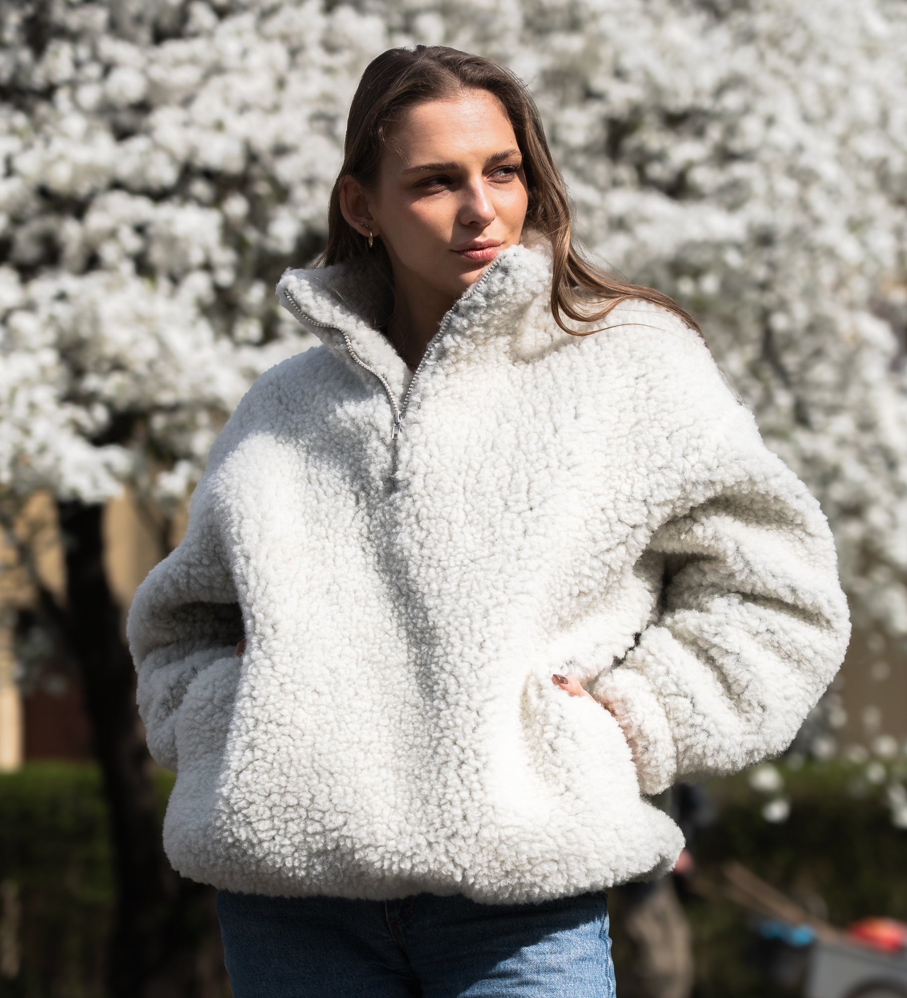 MYRRA Polar sherpa z wełny merino - miś polarny