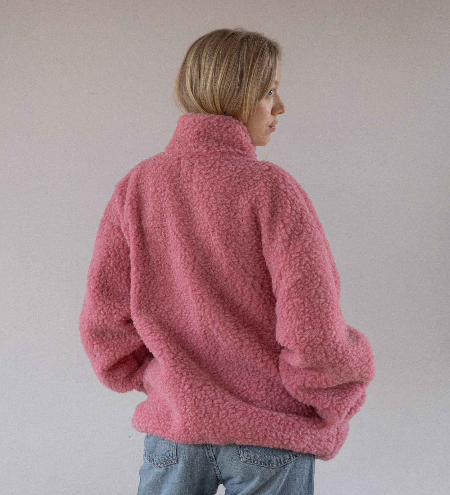 MYRRA Polar sherpa z wełny merino - różowy