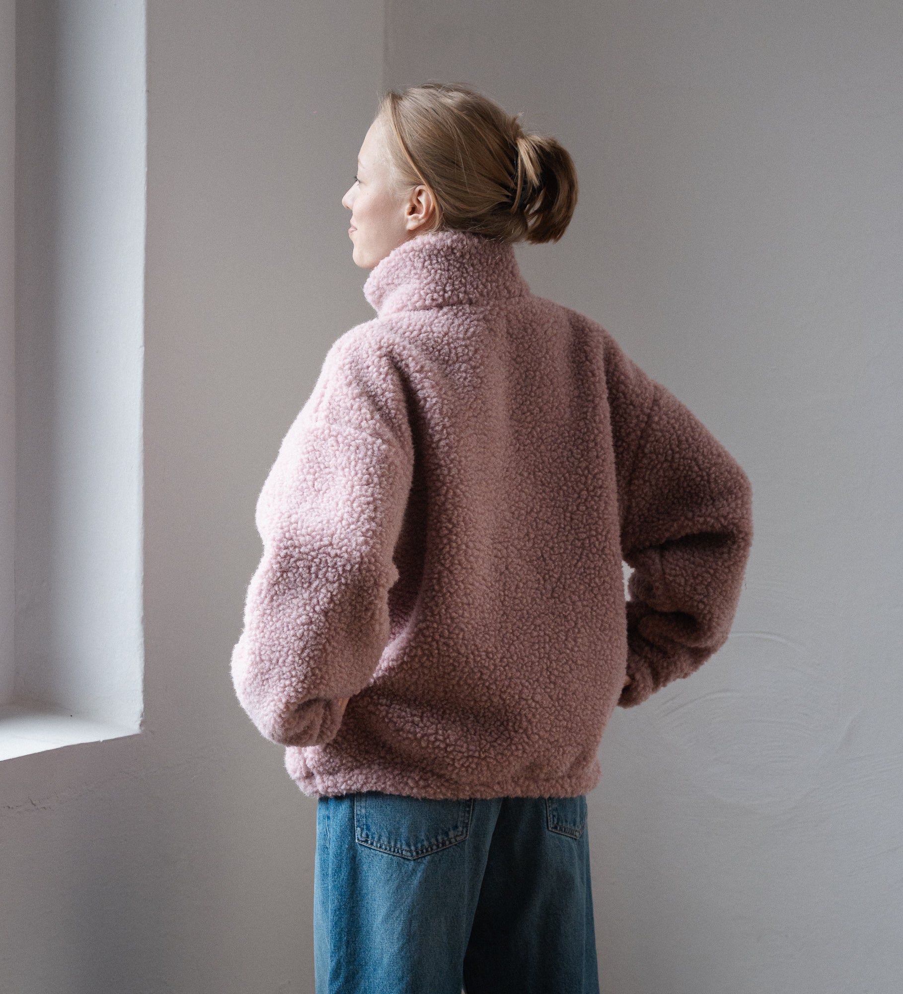 KORA Merino wool bomber jacket - powder pink