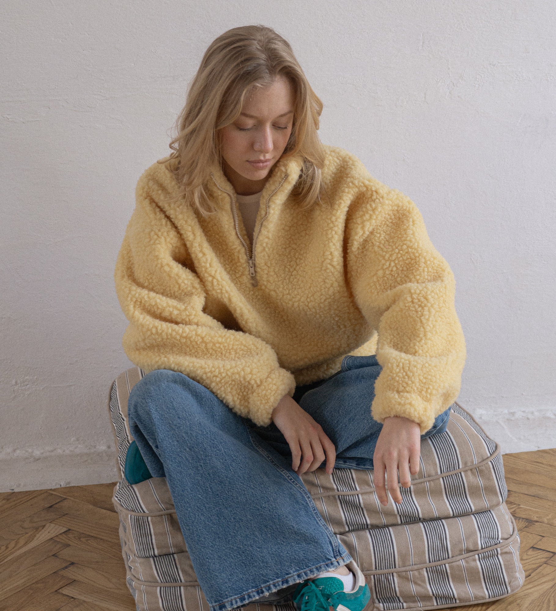 MYRRA Polar sherpa z wełny merino - masełkowy