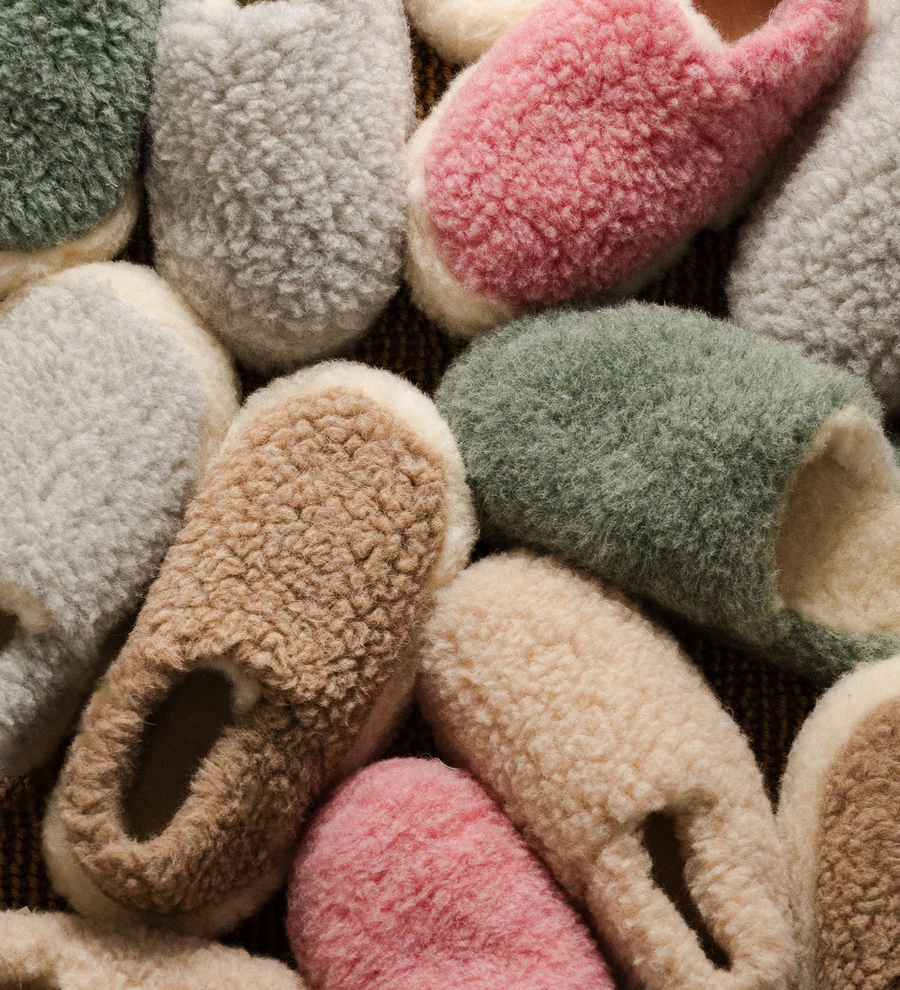 ALMA wool slippers - oak