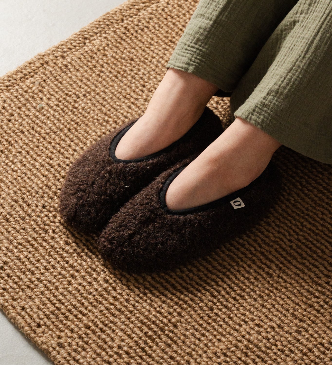 MONA wool ballerina flats - chocolate