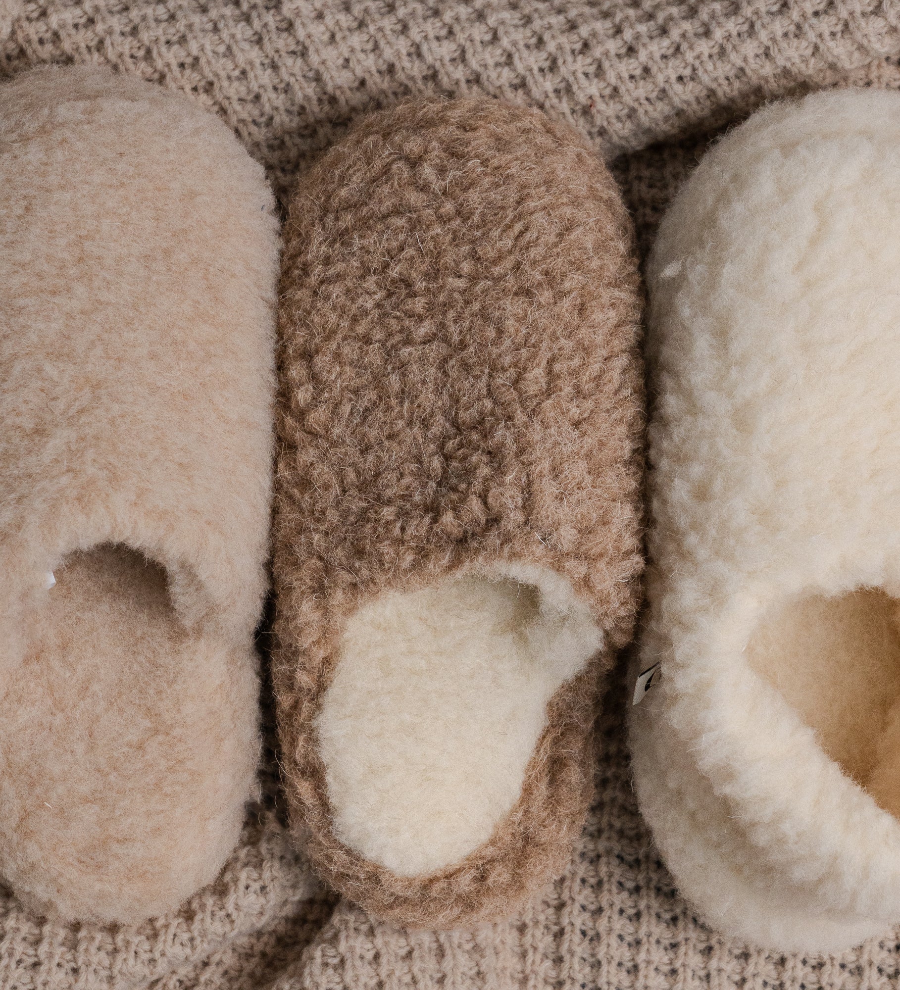 MILA wool slippers wsuwane - oak