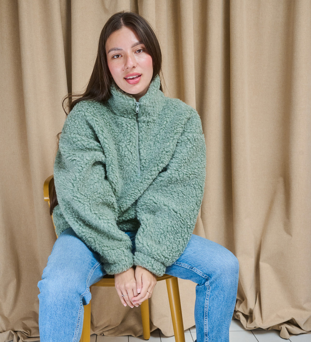 MYRRA Polarfleece aus Merinowolle - Eisblau