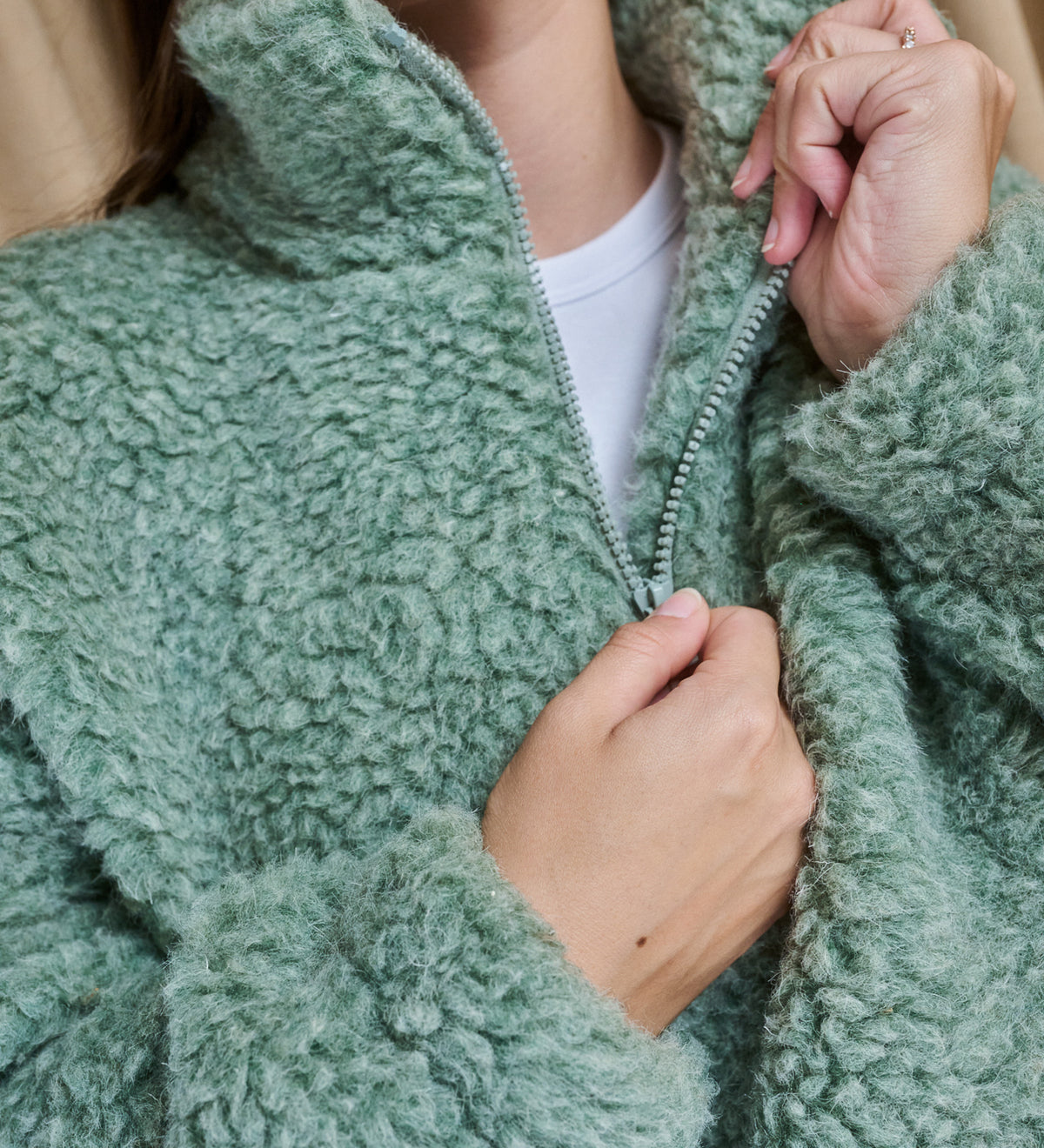 MYRRA Polarfleece aus Merinowolle - Eisblau