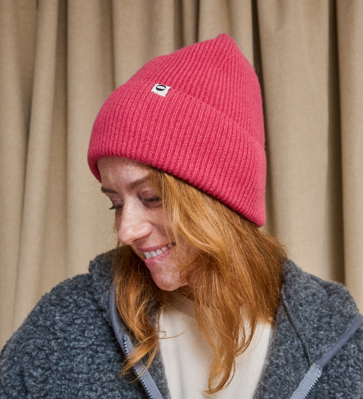 SKADI merino wool hat - pink