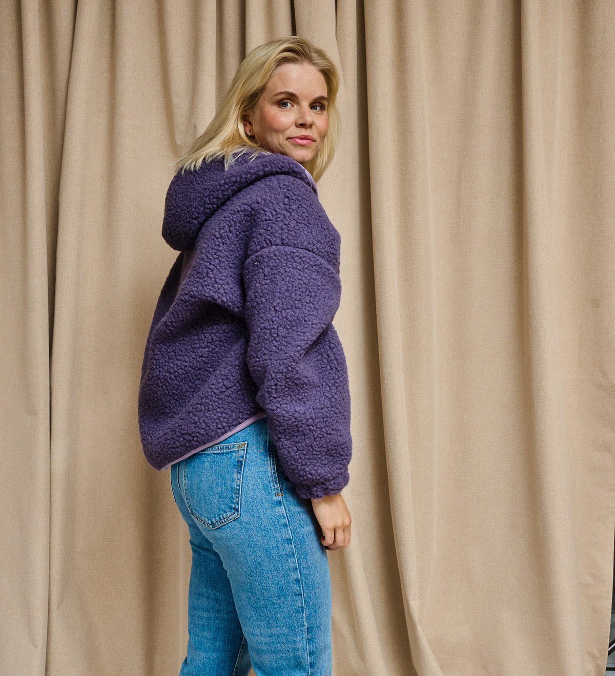 MIŚ wool hooded jacket - ecru