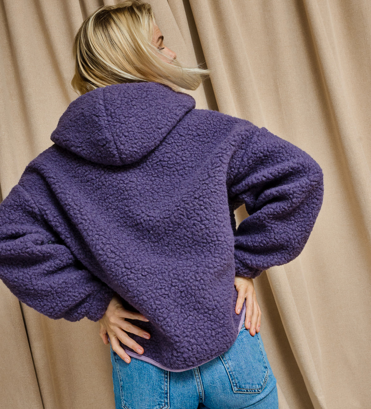 MIŚ wool hooded jacket - ecru