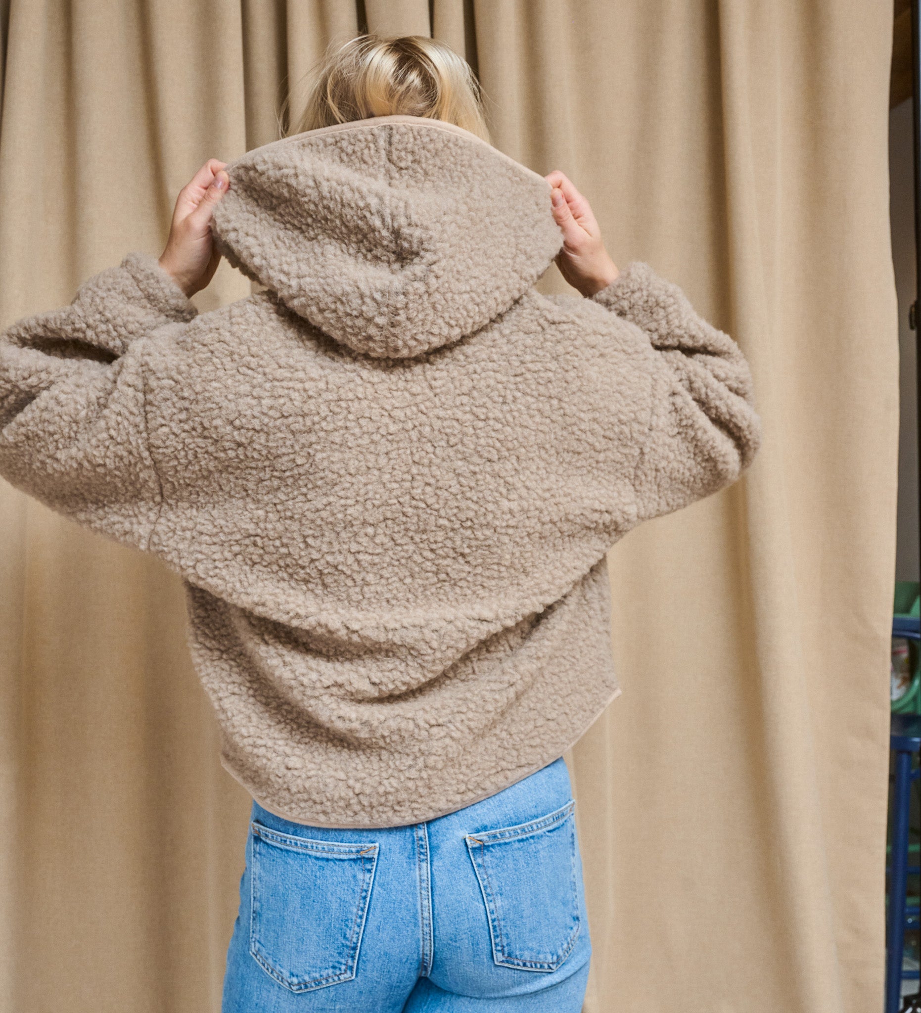 MIŚ wool hooded jacket - ecru