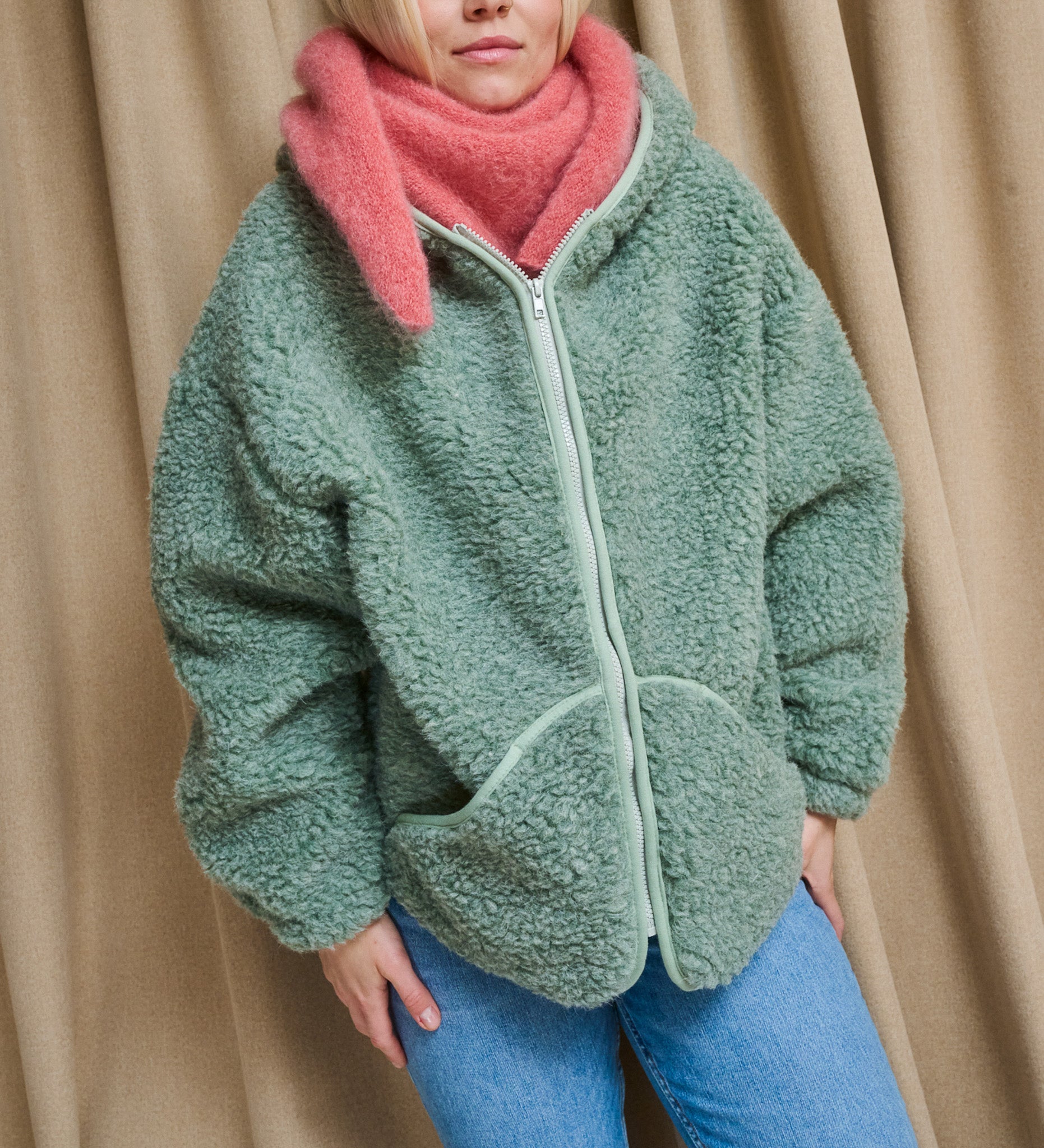 MIŚ wool hooded jacket - ecru