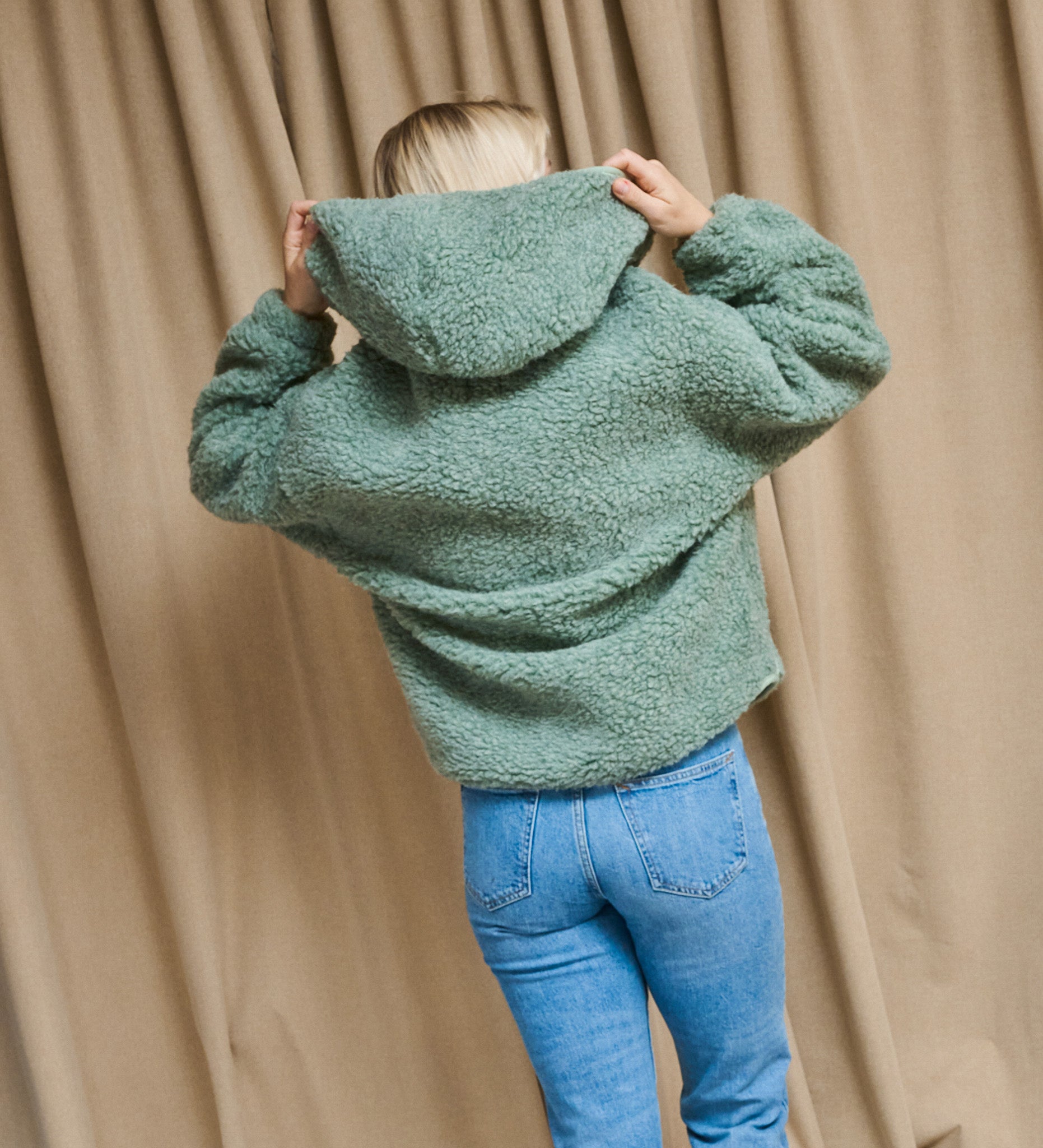 MIŚ wool hooded jacket - ecru