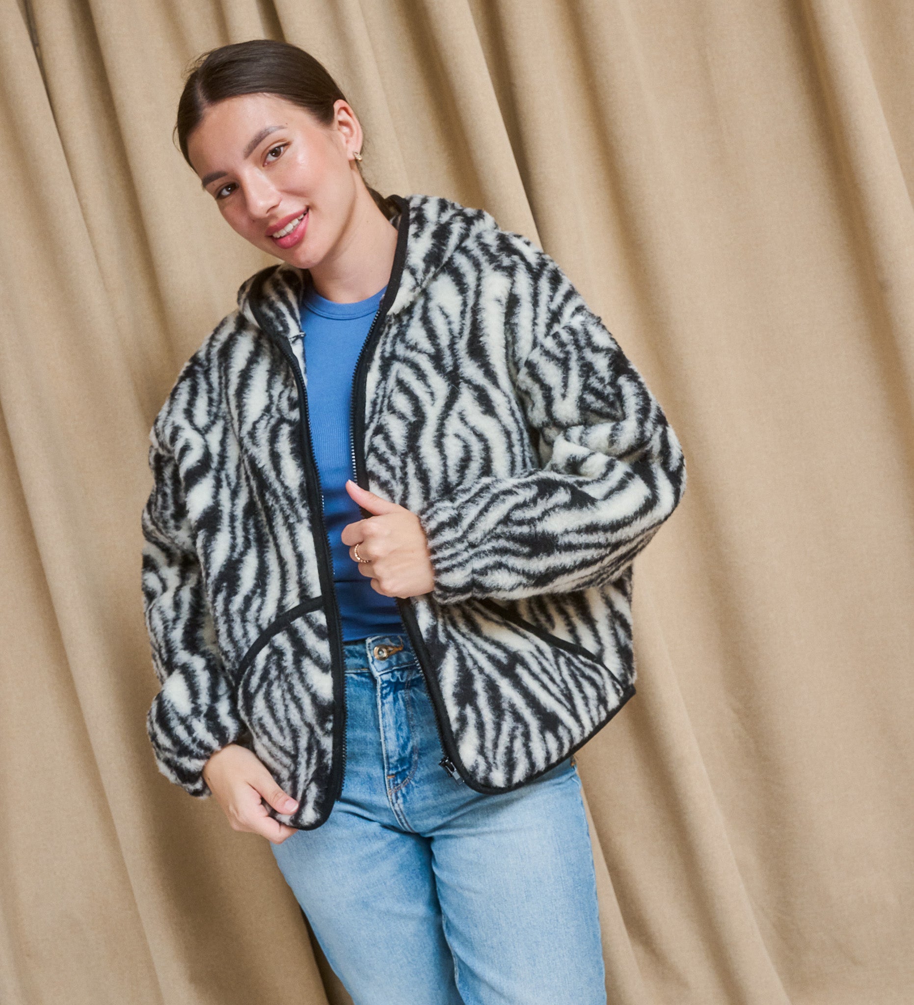 MIŚ wool hooded jacket - ecru