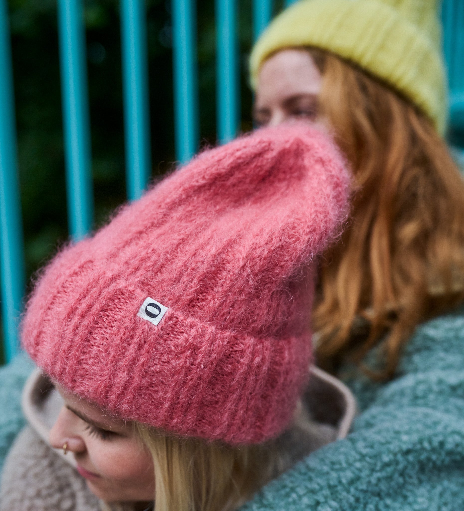 SAGA Fluffy and soft mohair beanie - delightfully pink