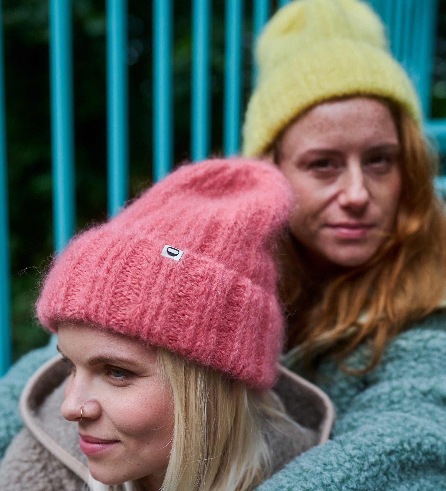 SAGA Fluffy and soft mohair beanie - delightfully pink