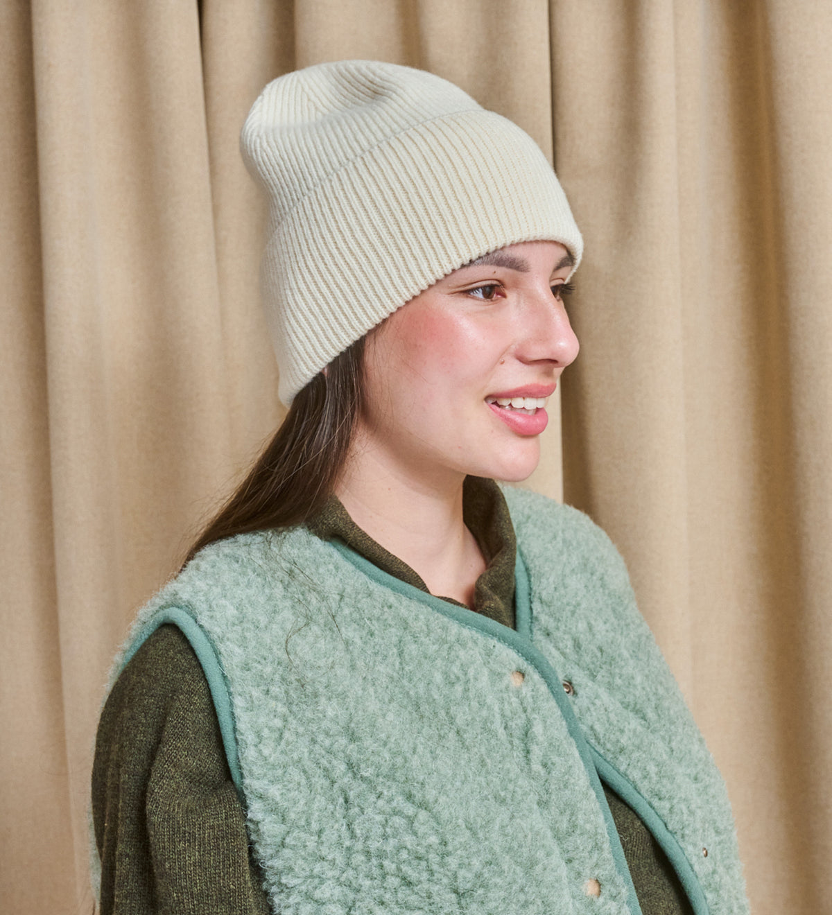 SKADI Merino wool beanie - ecru