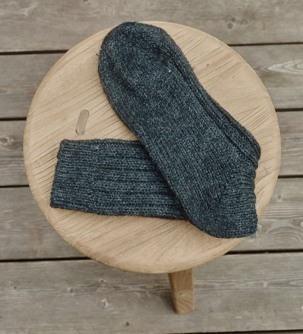 BJORN Wollsocken aus Alpaka- und Schafswolle – schwarz