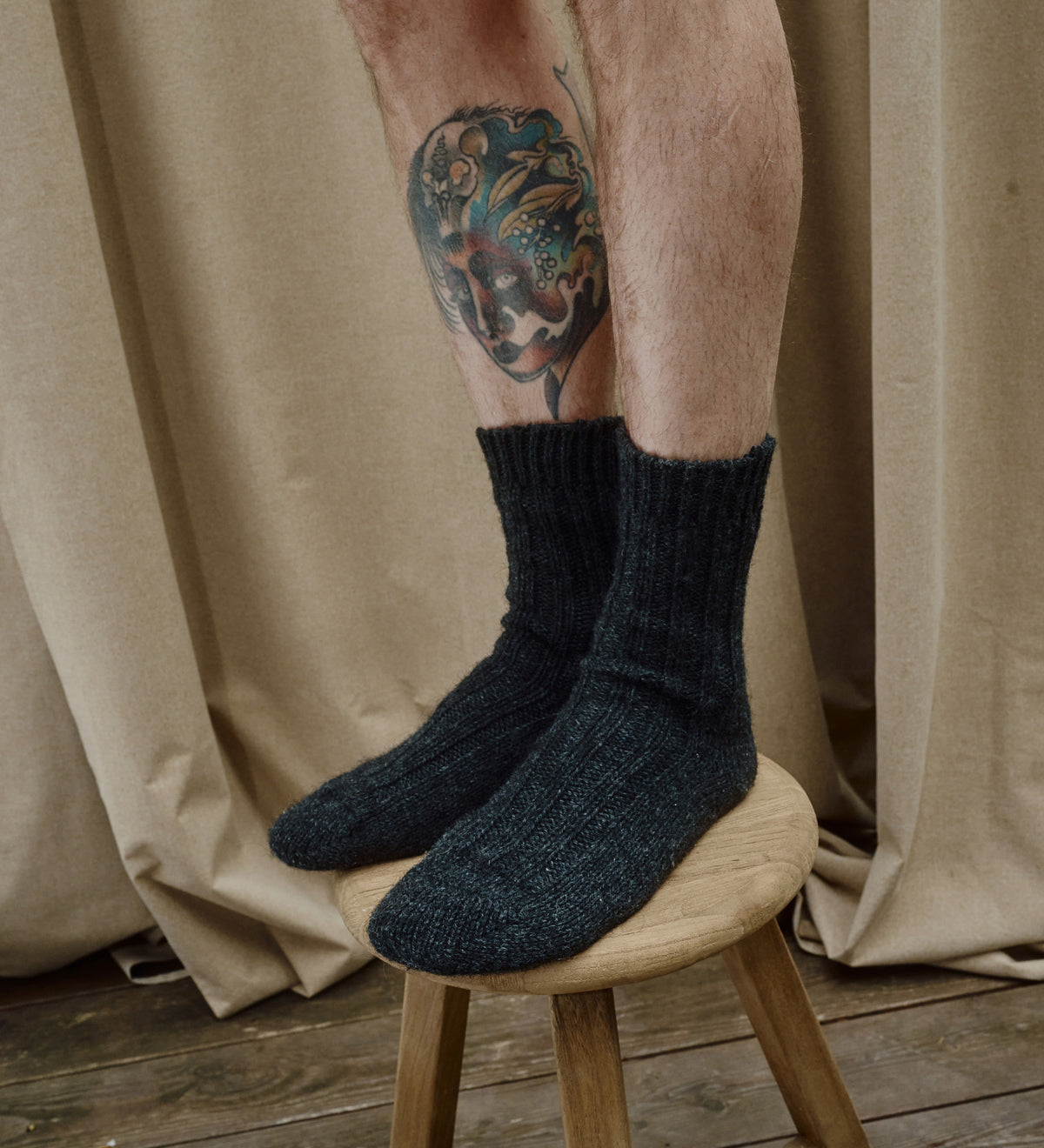 BJORN Wollsocken aus Alpaka- und Schafswolle – schwarz