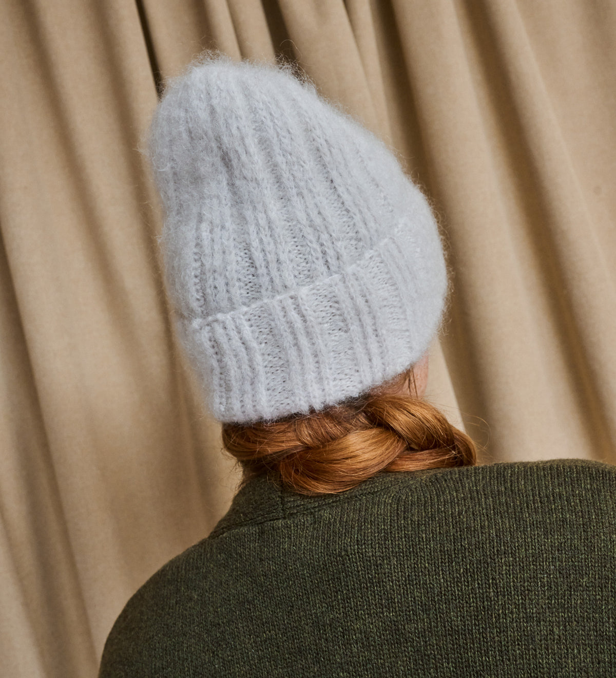SAGA Mütze aus Mohair und Alpaka – Grau
