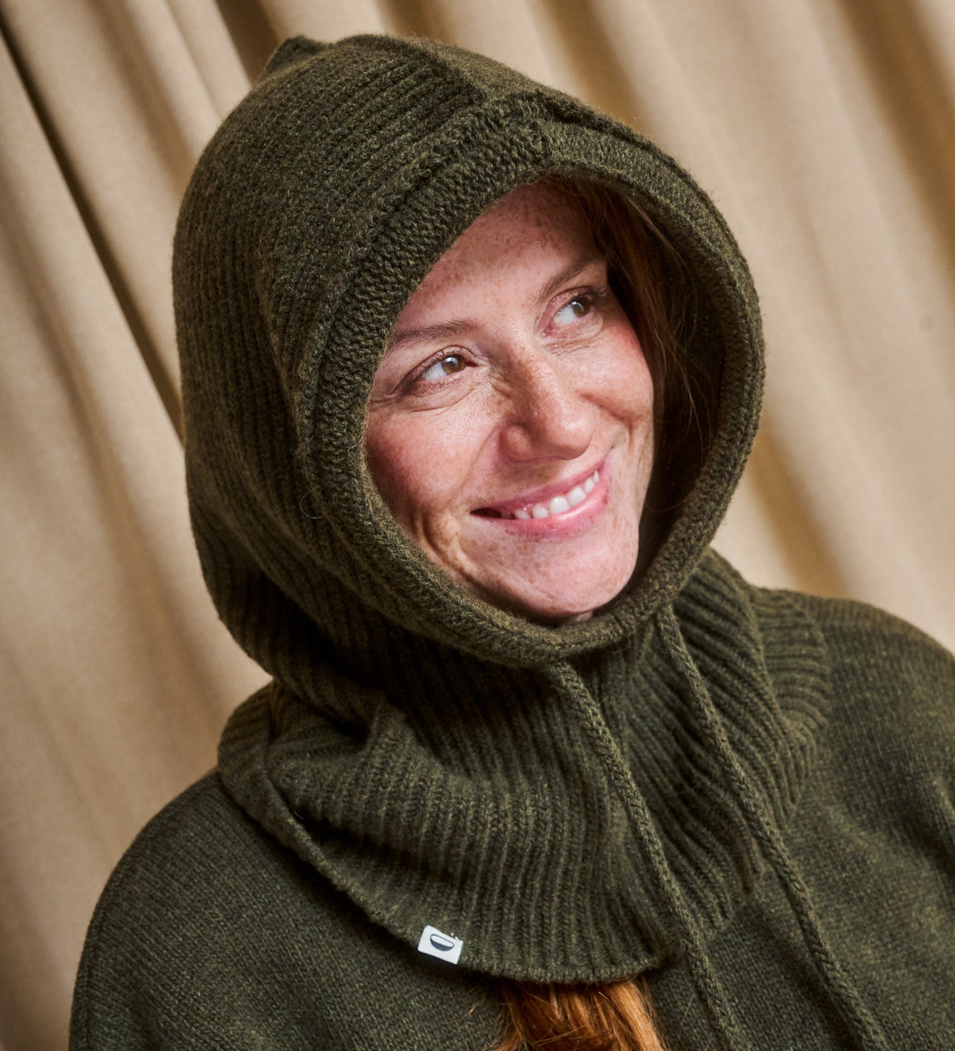 LIDIA Balaclava z merynosa - leśne runo