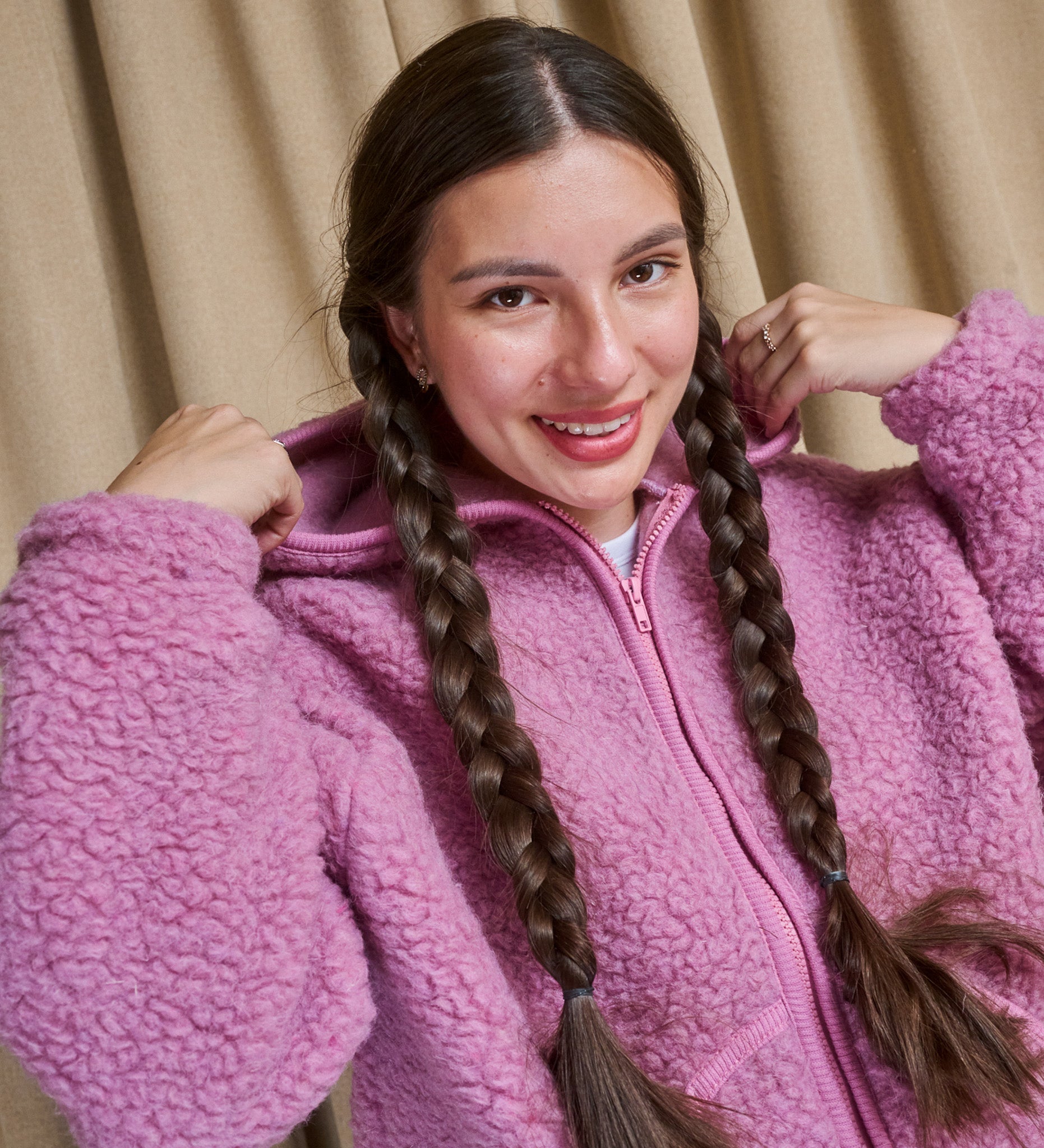 MIŚ wool hooded jacket - ecru