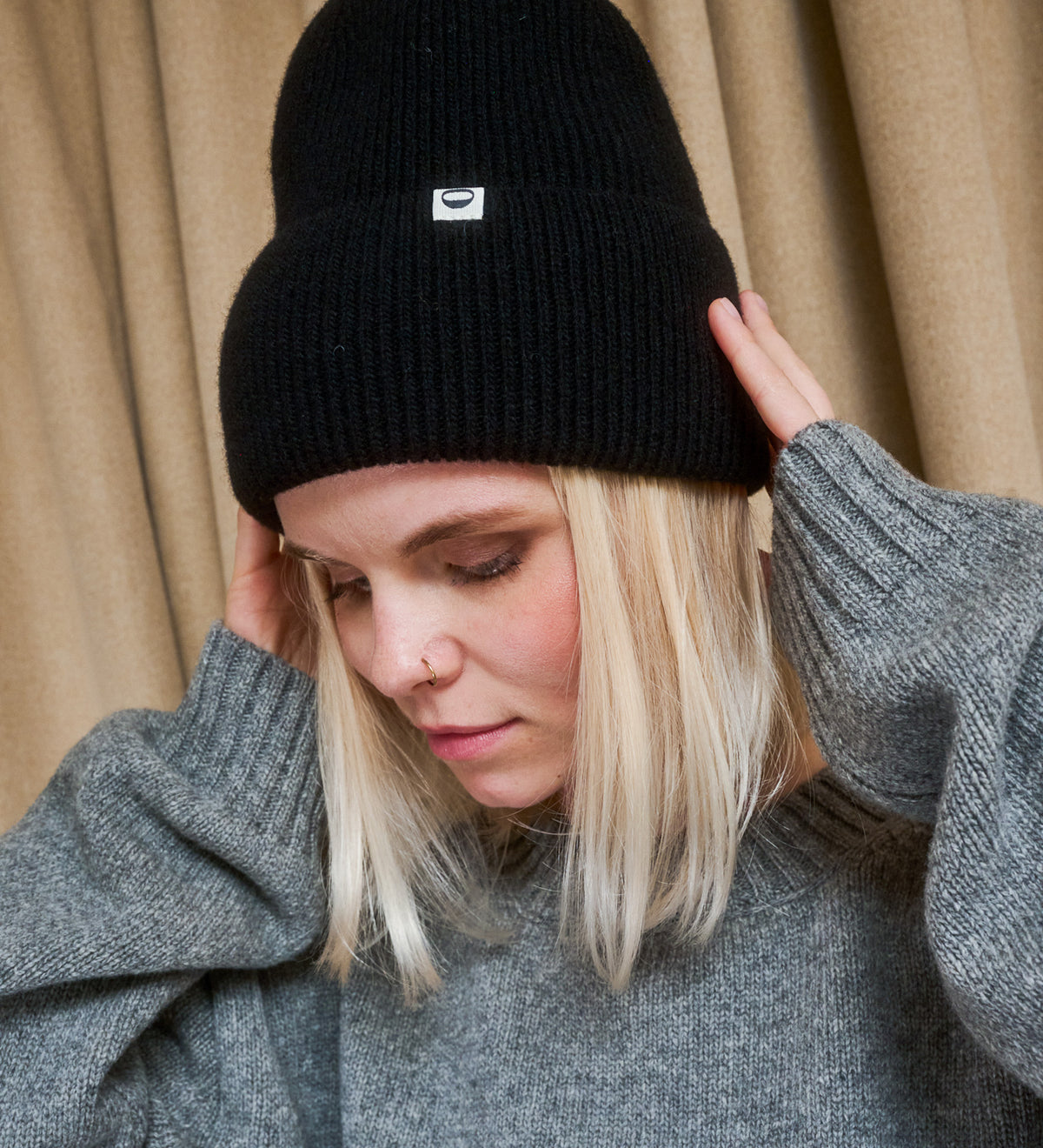 SKADI merino wool hat - brown