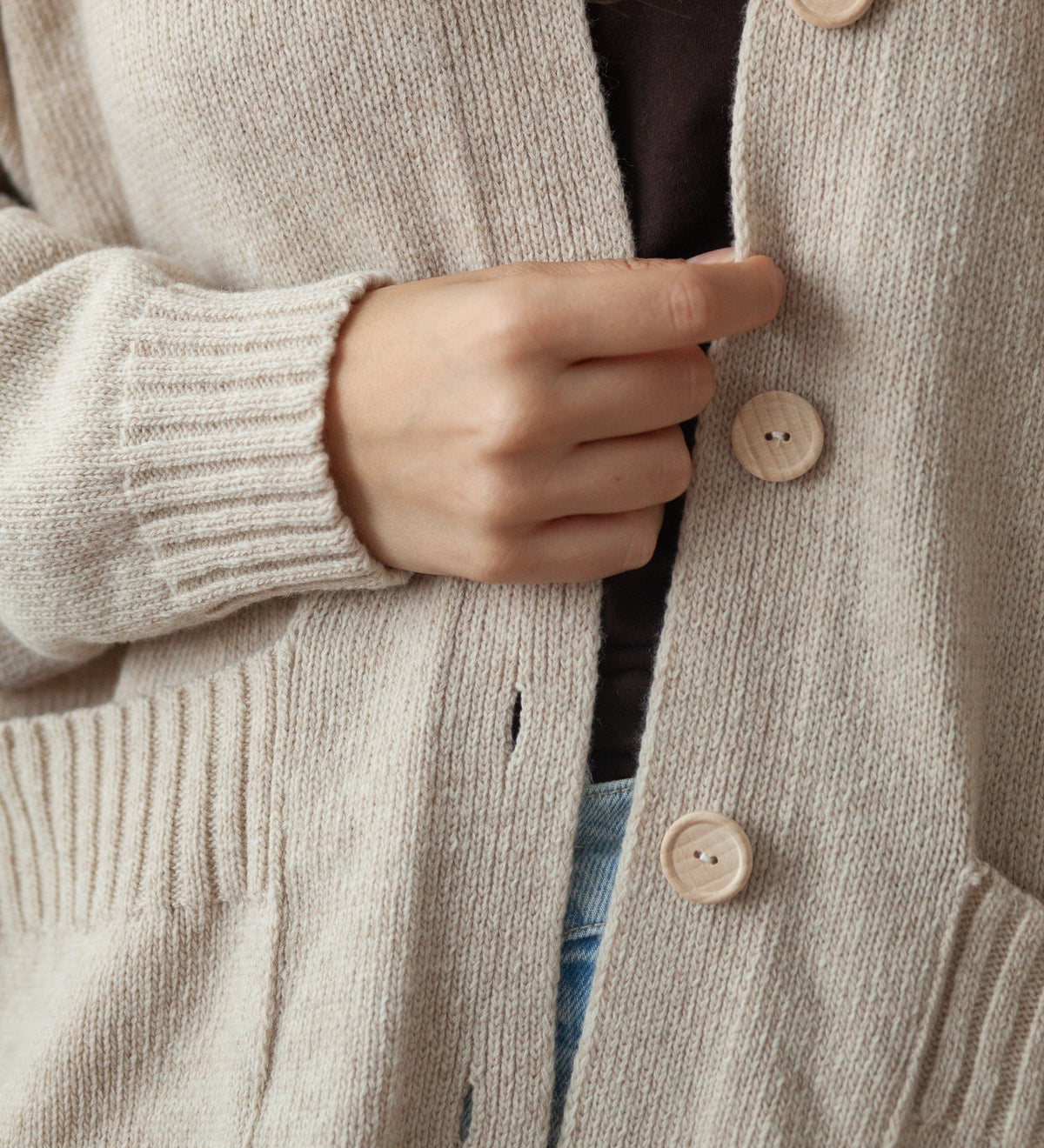 MOS Bester Wollcardigan - Hellbeige