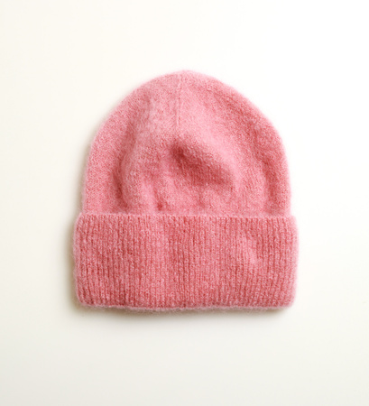 Czapka z moheru typu beanie Dalia / różowa