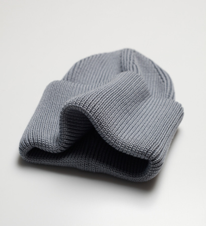 Wełniana czapka merino typu beanie Adela / szara