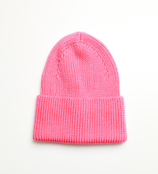 Czapka wełniana merino typu beanie Mila / różowa