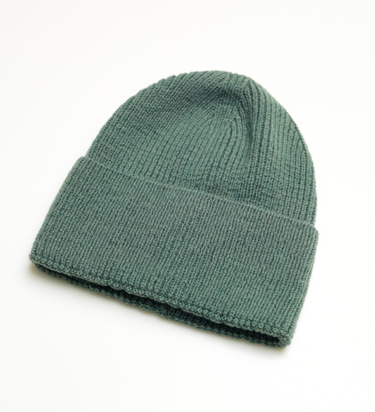 Czapka merino 100% typu beanie Malina / zielona