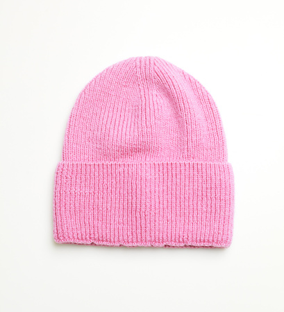 Czapka merino 100% typu beanie Malina / różowa