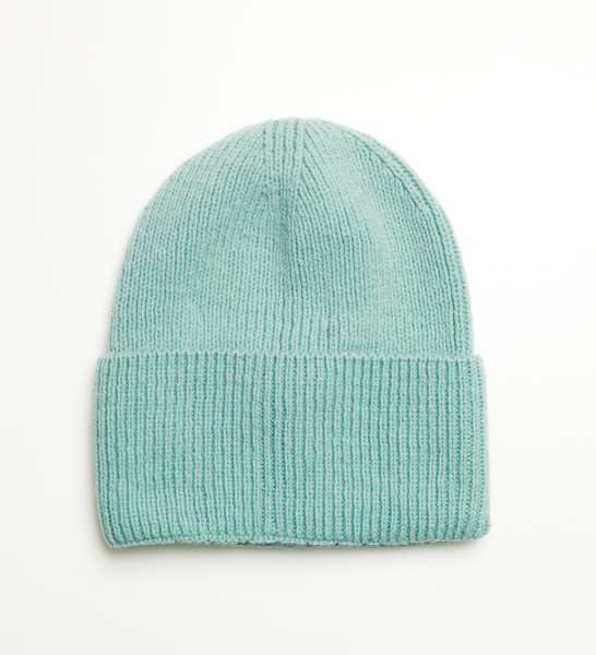 Czapka merino 100% typu beanie Malina / miętowa