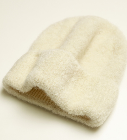 Czapka z alpaki typu beanie Matylda / ecru