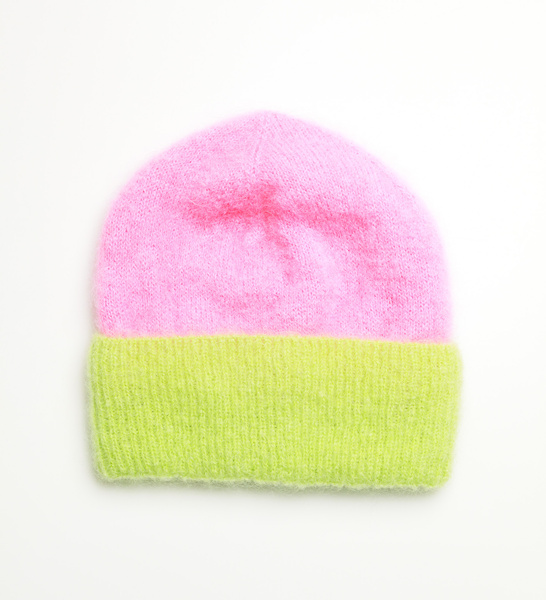 Czapka z moheru typu beanie Dalia / różowa