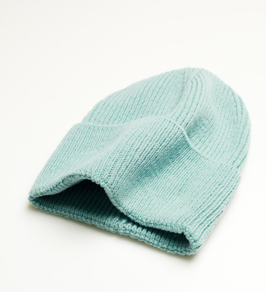 Czapka merino 100% typu beanie Malina / miętowa