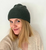 Czapka merino 100% typu beanie Malina / zielona