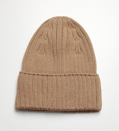 Czapka wełniana merino typu beanie Inga / brązowa