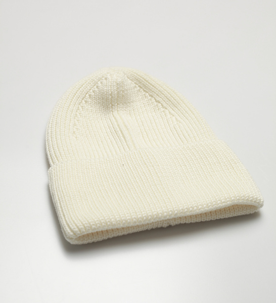 Czapka wełniana merino typu beanie Mila / ecru