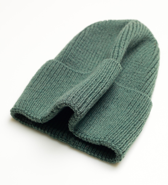 Czapka merino 100% typu beanie Malina / zielona